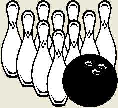 Bowlingkegels en bal